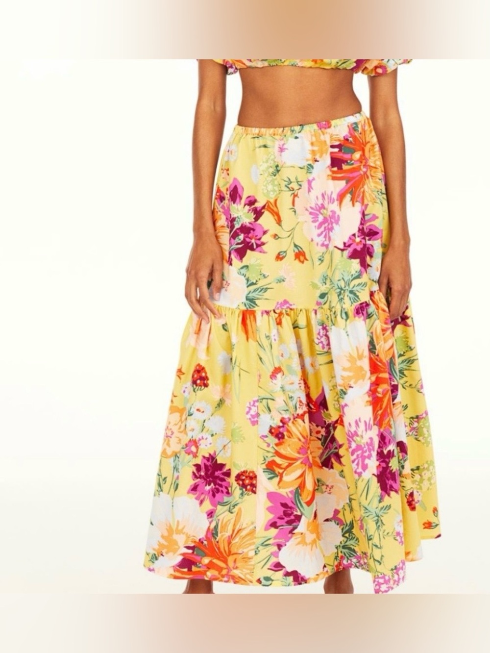 H&M FLORAL PRINT SKIRT.